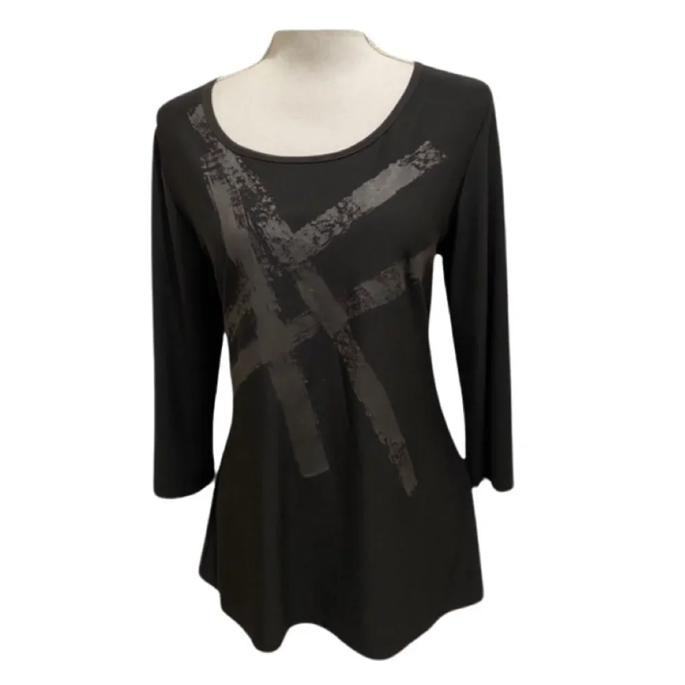 NWT Sunlight blouse. Black with graffiti print. Medium. Made in France - Picture 1 of 6